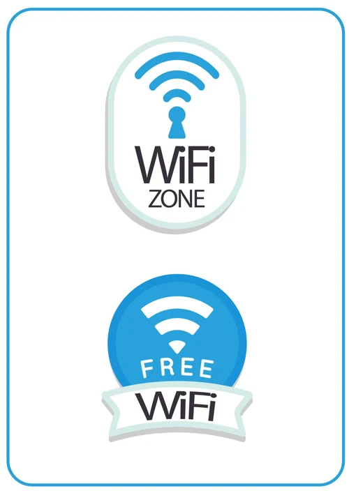 蓝色创意wifi标识牌(A4打印)