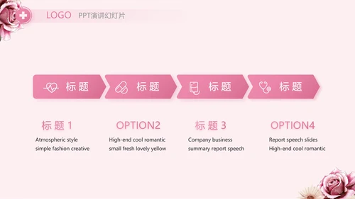 粉色创意护士护理培训工作总结动态PPT模板