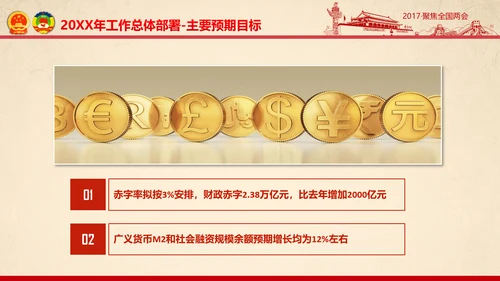 彩墨党政大气聚焦两会精神学习教育PPT