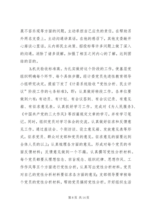 市计委系统“党性分析、民主评议”阶段基本情况.docx