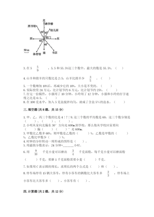 小学数学六年级上册期末测试卷带答案（轻巧夺冠）.docx