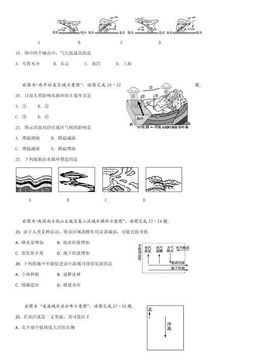 高中地理必修一会考高考易错题.docx