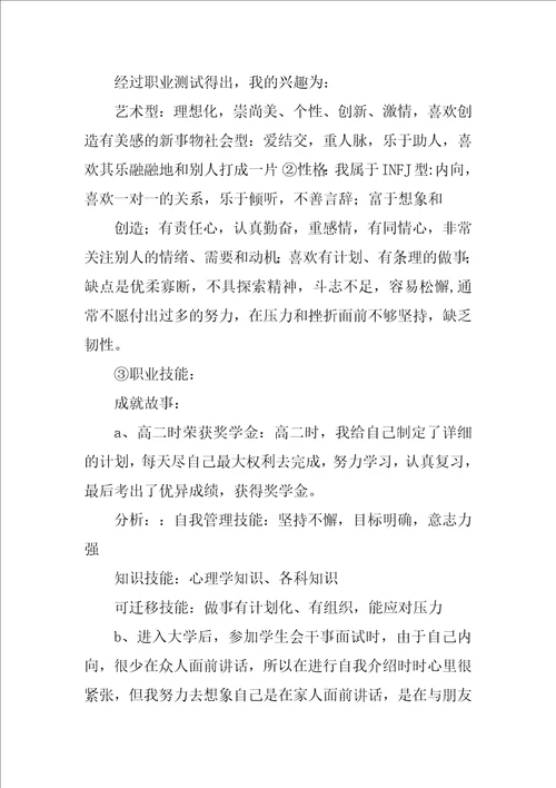 职业生涯策划书