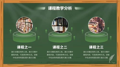 绿色高端教育课件教学开学说课公开课微课比赛讲课大赛汇报述职PPT模板
