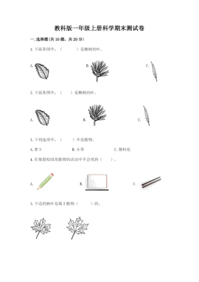 教科版一年级上册科学期末测试卷附答案【巩固】.docx