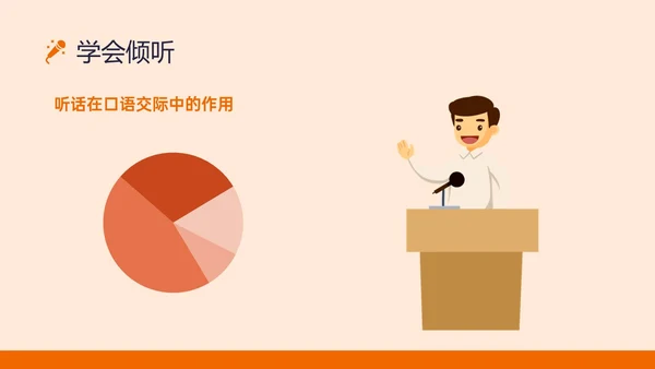 橙黄色插画风演讲与口才培训PPT课件口才演讲