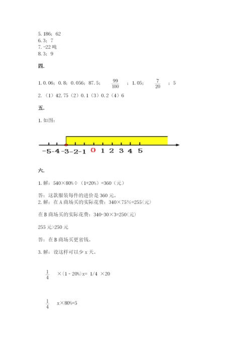 六年级毕业班数学期末考试试卷完整答案.docx