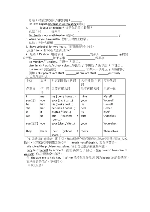 七年级英语上册各单元测试题