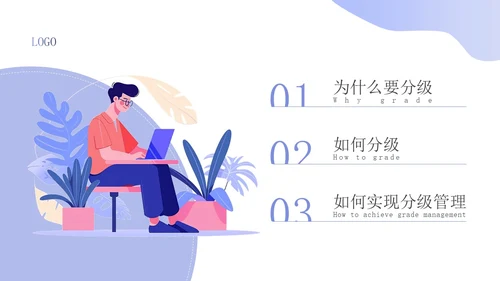 蓝色插画风客户分级管理企业员工培训PPT课件