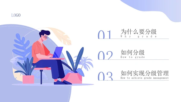 蓝色插画风客户分级管理企业员工培训PPT课件