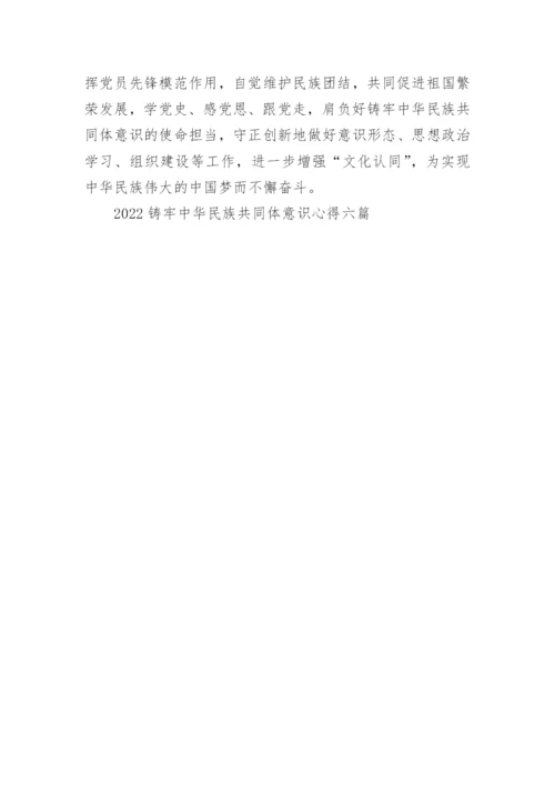2022铸牢中华民族共同体意识心得体会范文六篇.docx