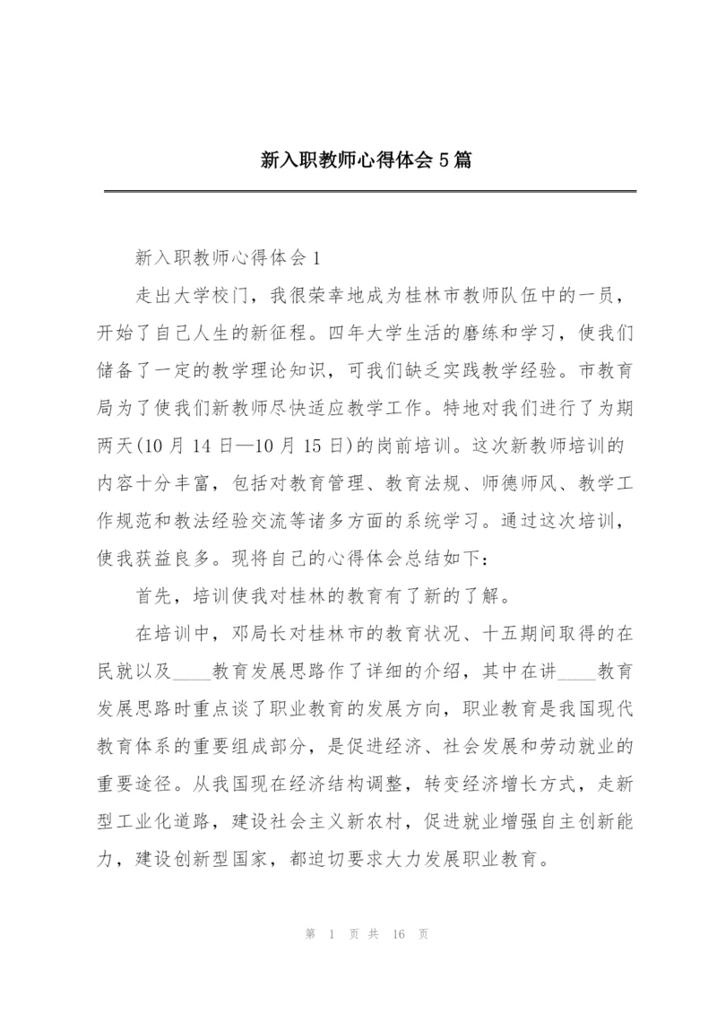 新入职教师心得体会5篇.docx