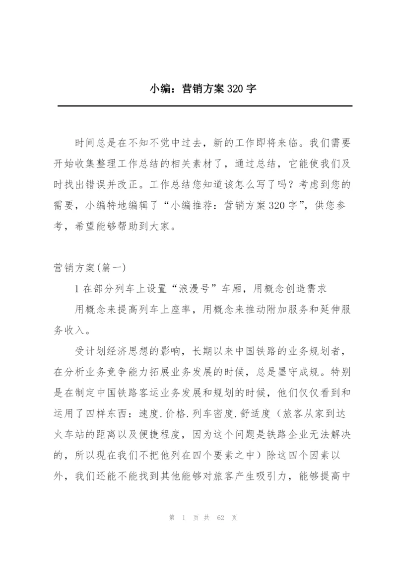 小编：营销方案320字.docx