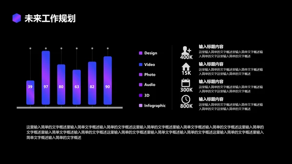 蓝色紫色创意风工作总结汇报PPT模板