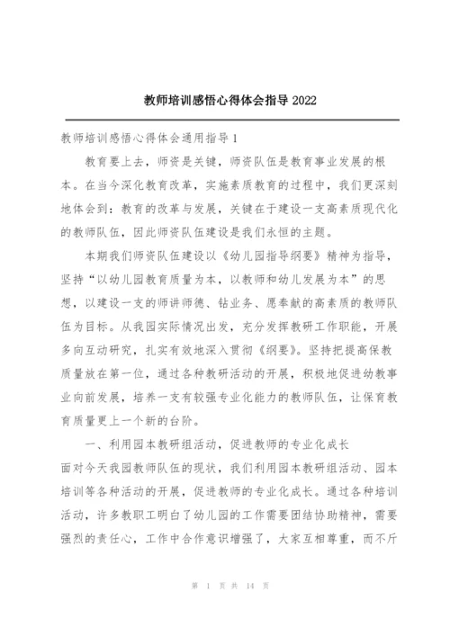 教师培训感悟心得体会指导2022.docx