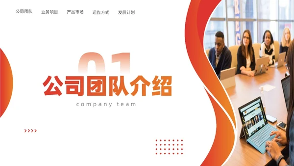 橙色商务商业计划书招商PPT模板