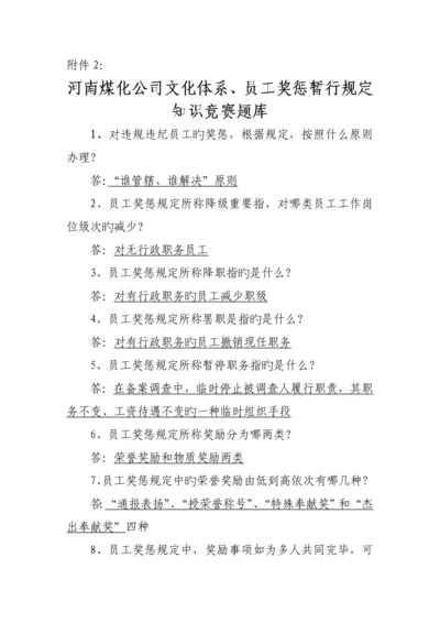 河南煤化企业文化全新体系员工奖惩暂行统一规定知识竞赛题库.docx