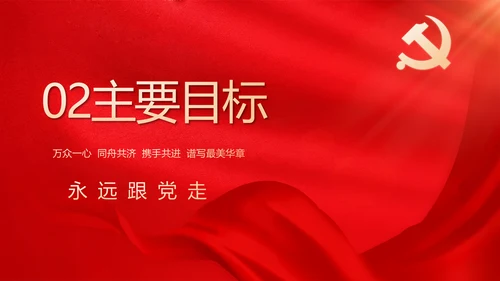 简约红色党建党支部工作汇报PPT党课