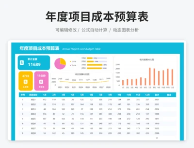 年度项目成本预算表