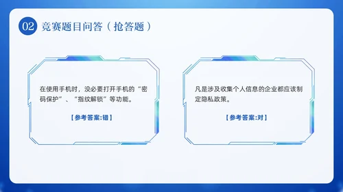 蓝色卡通网络安全知识竞赛PPT模板宣传PPT动态PPT国家网络安全宣传周网络安全宣传周