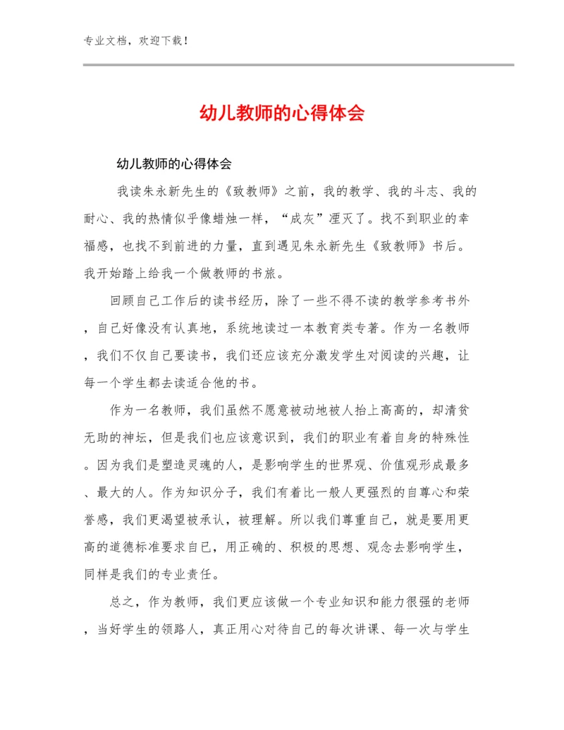 幼儿教师的心得体会优选例文16篇.docx