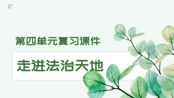 第四单元 走进法治天地 复习课件(共42张PPT)