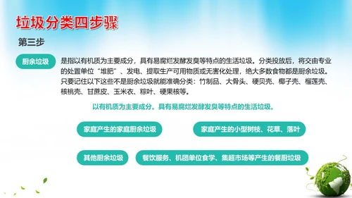 卡通垃圾分类宣传教育生活垃圾分类科普课件PPT模版