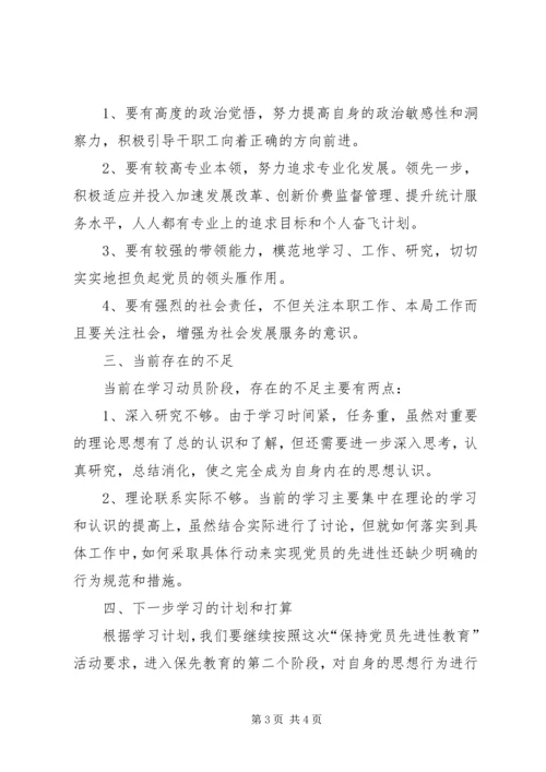 保持共产党员先进性活动第一阶段总结.docx