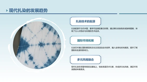 蓝色中国风非遗扎染的艺术魅力PPT模板
