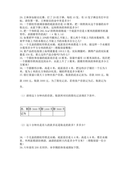 六年级小升初数学解决问题50道（综合题）.docx