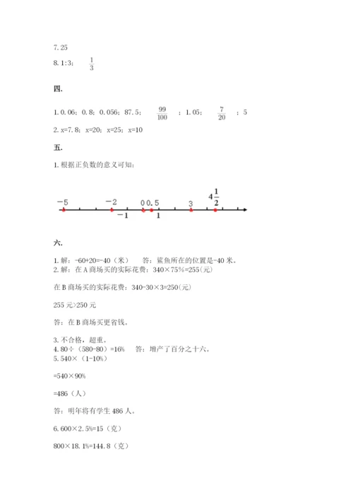 青岛版六年级数学下册期末测试题附答案（预热题）.docx