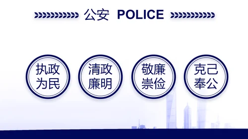 蓝色公安机关工作汇报动态PPT模板