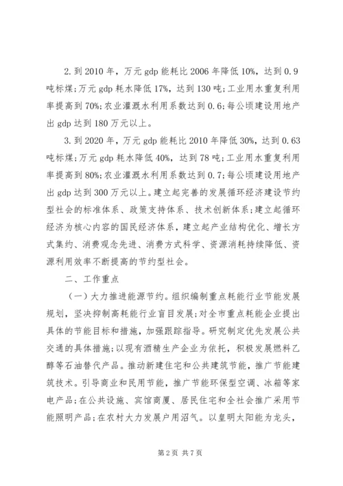 发展循环经济建设节约型社会意见.docx