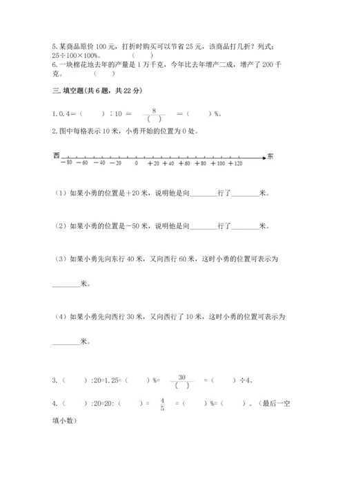 人教版数学六年级下册期中测试卷及答案【易错题】.docx