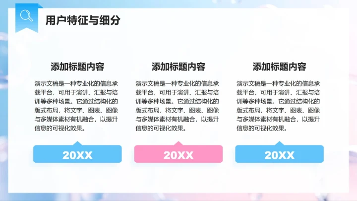 蓝粉色简约风医美医疗行业经济消费调研报告PPT模板