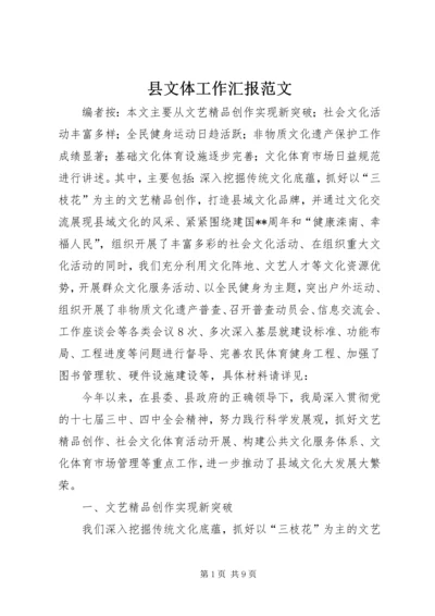 县文体工作汇报范文.docx