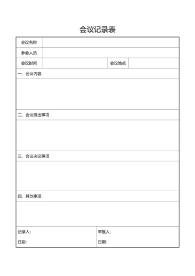 会议记录表