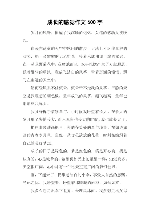 成长的感觉作文600字.docx