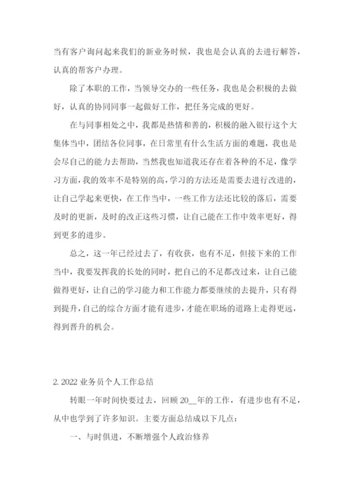 2022业务员个人工作总结【精选5篇】.docx