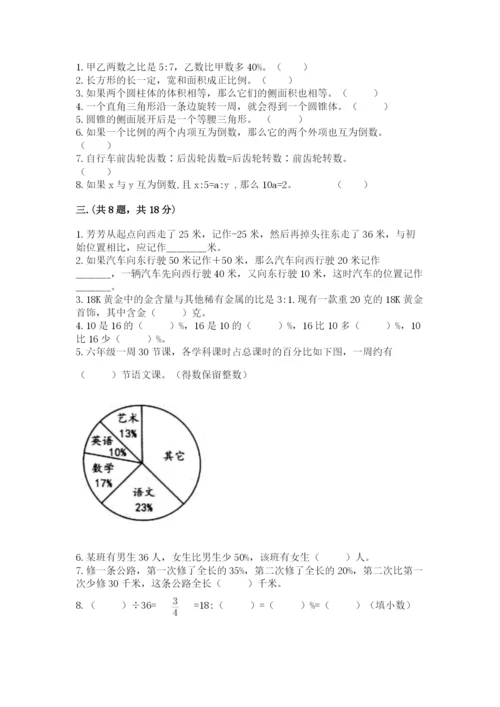 人教版六年级数学小升初试卷（培优b卷）.docx