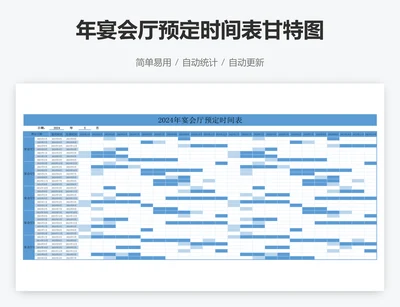 年宴会厅预定时间表甘特图