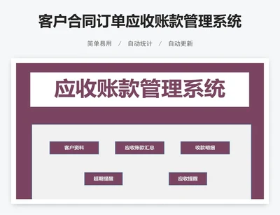 客户合同订单应收账款管理系统