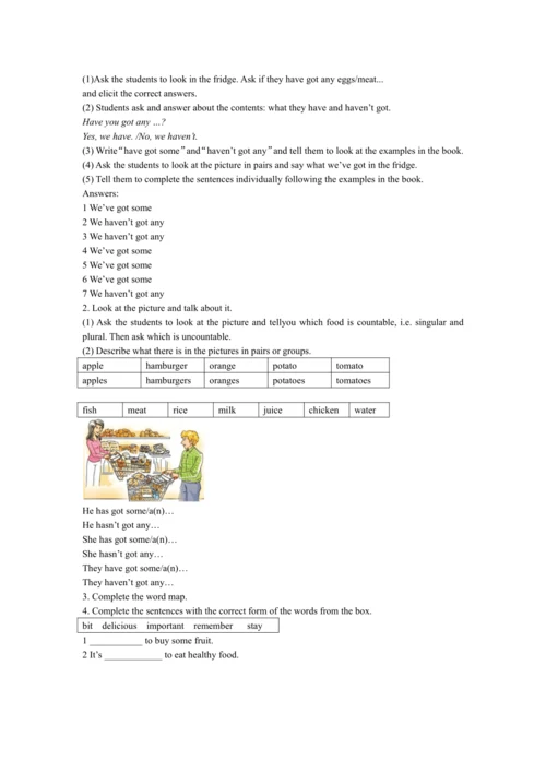 Module 4 Healthy food  Unit 3 Language in use教案