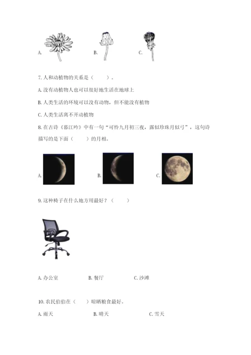 教科版科学二年级上册期末测试卷含答案【实用】.docx