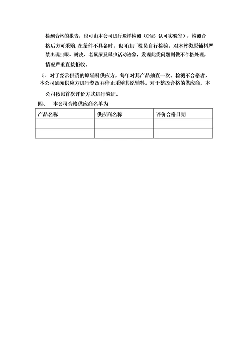 3原辅料供方的合格评价制度