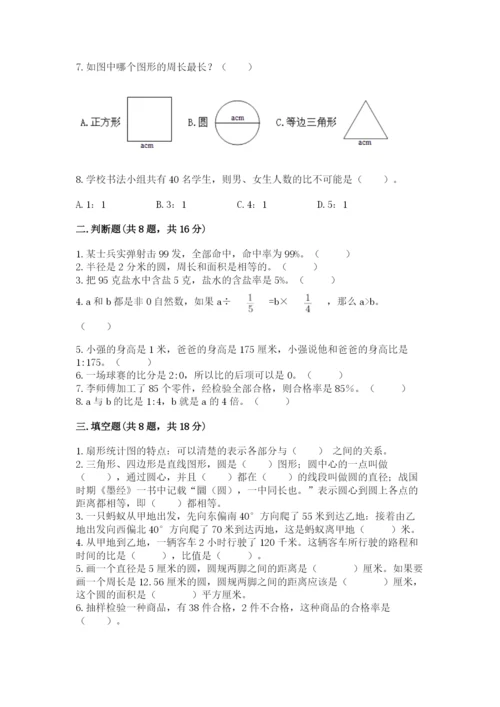 2022人教版六年级上册数学期末卷附完整答案（全国通用）.docx