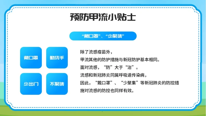 预防甲型流感病毒医学知识PPT模板