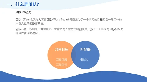 蓝橙色简约风如何提升团队凝聚力员工培训PPT模版效率