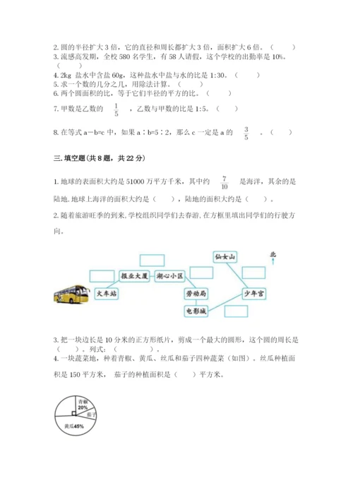 人教版小学六年级上册数学期末测试卷完美版.docx