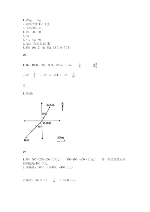 人教版数学六年级下册试题期末模拟检测卷及完整答案【全优】.docx